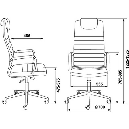 Кресло для руководителя "Бюрократ KB-9/ECO", кожзам, металл, черный - 6