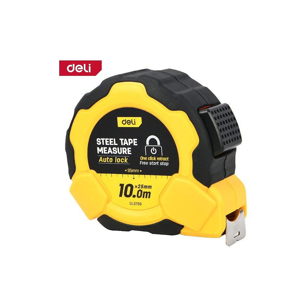 Рулетка Deli YS EDL3799, 10 м х 25 мм, желтый, черный - 4