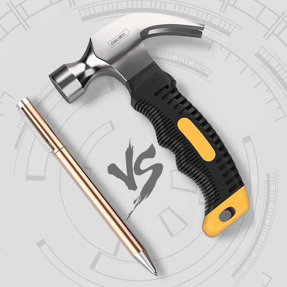 Молоток-гвоздодер Deli YS EDL441008, 0,25 кг, фибергласовая рукоятка - 6