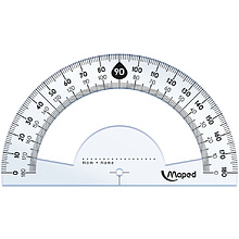 Набор чертежный "Maped": линейка 15 см, треугольник 45 и 60 гр, транспортир 180 гр, прозрачный