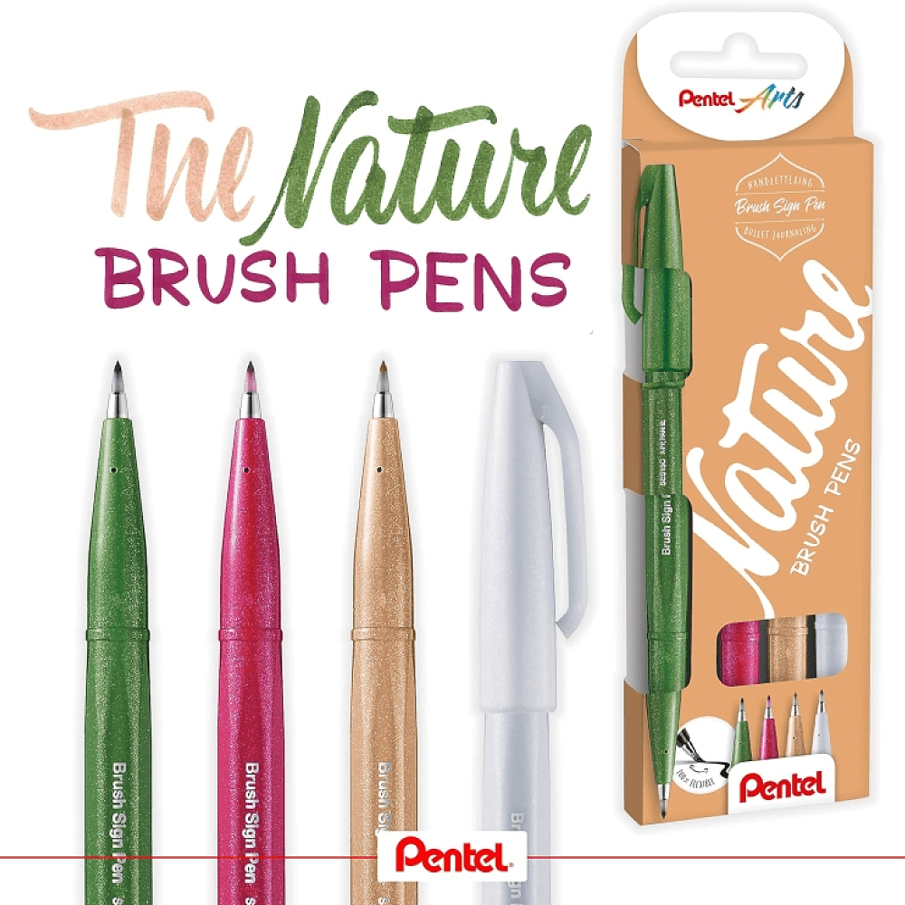 Маркер-кисть "Brush Sign pen. Nature", 4 шт - 4