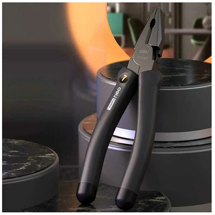 Длинногубцы Deli HS EHT2007, 180 мм, Soft Touch, черный - 5