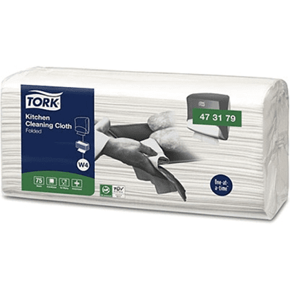 Материал нетканый "Tork Premium" для кухни в салфетках, W4, 75 шт/упак (473179)