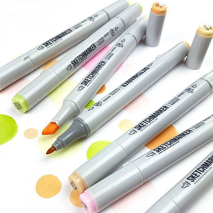 Маркер перманентный двусторонний "Sketchmarker", BR70 каштан - 3