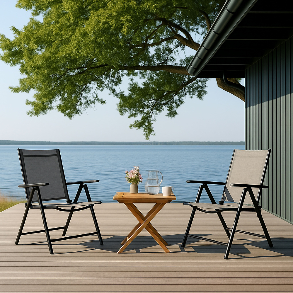 Кресло садовое AksHome CATANIA, ткань, серый, черный - 2