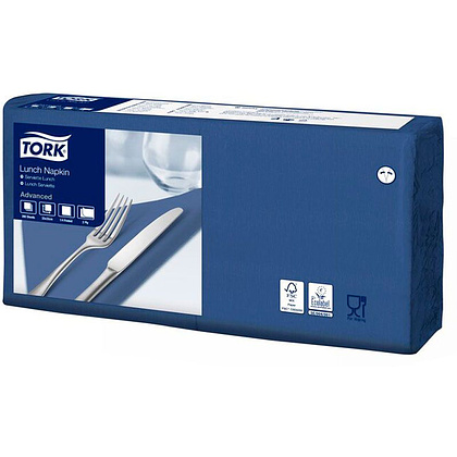 Салфетки бумажные "Tork", 200шт, 33x33 см, темно-синий (477215-38)