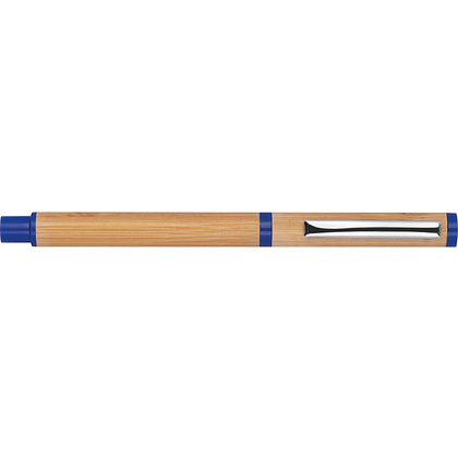 Набор "Macma 1255804": ручка шариковая автоматическая и роллер, бамбук, синий, светло-коричневый - 7