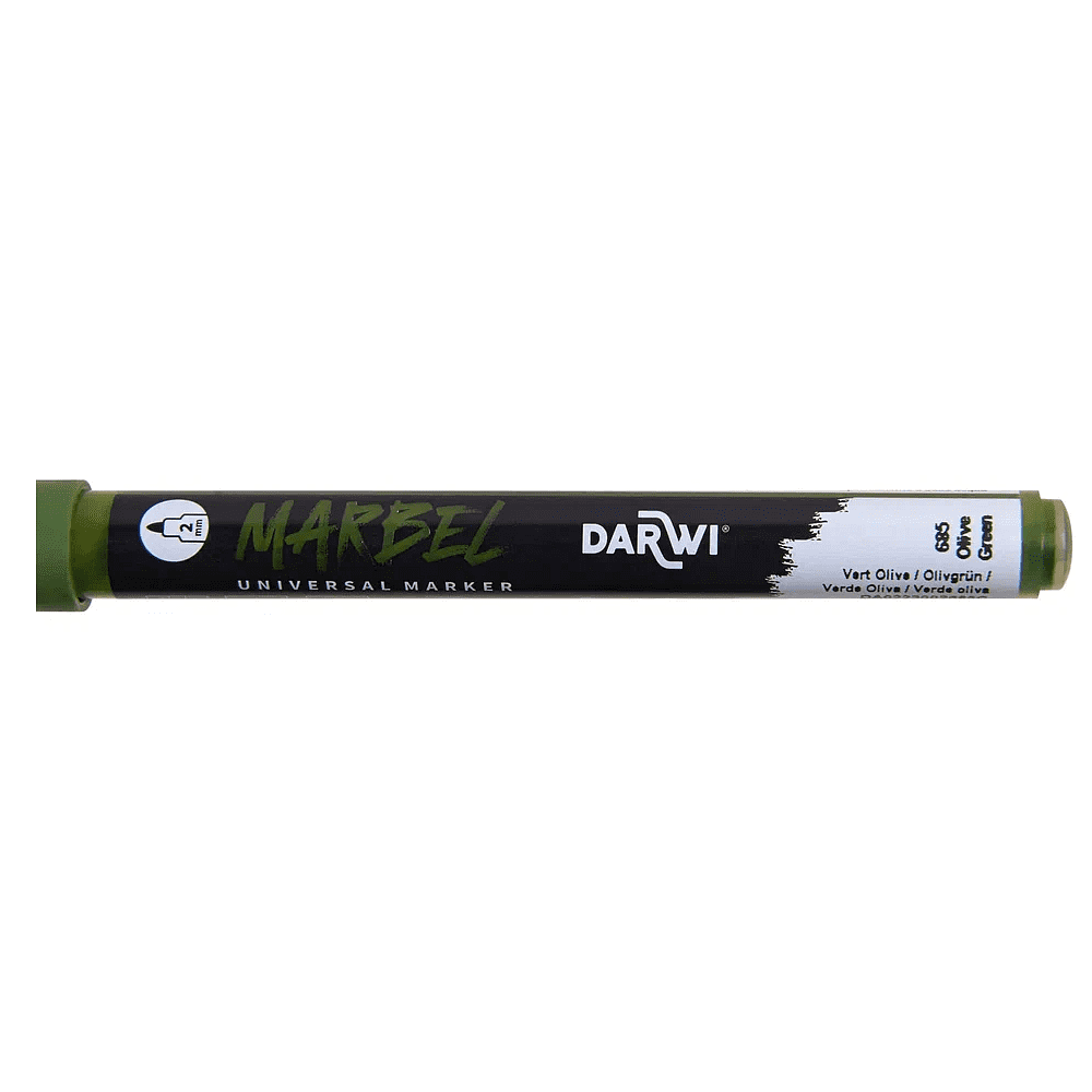 Маркер акриловый "Darwi.Marbel" 685, оливковый зеленый - 3