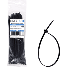 Хомут нейлоновый OnlyPro, 2.5х150 мм, черный, 100 шт