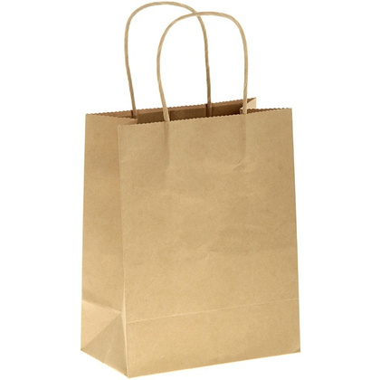 Пакет бумажный 240х140х280 Крафт 70, с кручеными ручками