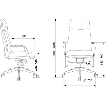 Кресло для руководителя Бюрократ VEGA, кожа, коричневый - 13