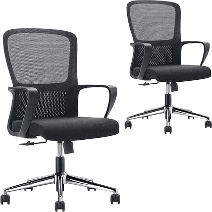 Кресло для персонала SitZone U-069B, сетка, ткань, черный, 2 шт/упак, -30%