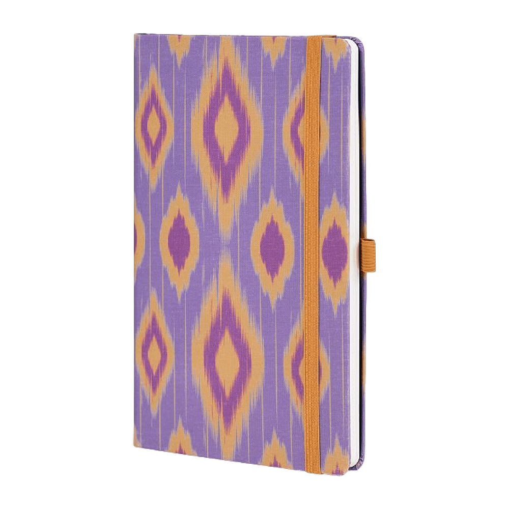 Блокнот "Ikat lilac sand", А5, 96 листов, линейка, фиолетовый, оранжевый - 3