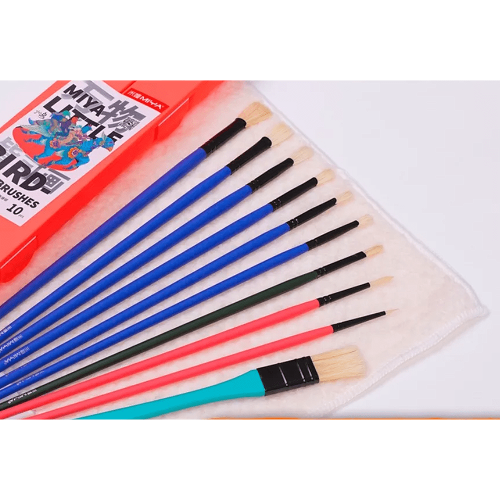 Набор кистей для рисования Himi "Miya Little Bird", микс, 10 шт, розовый - 5