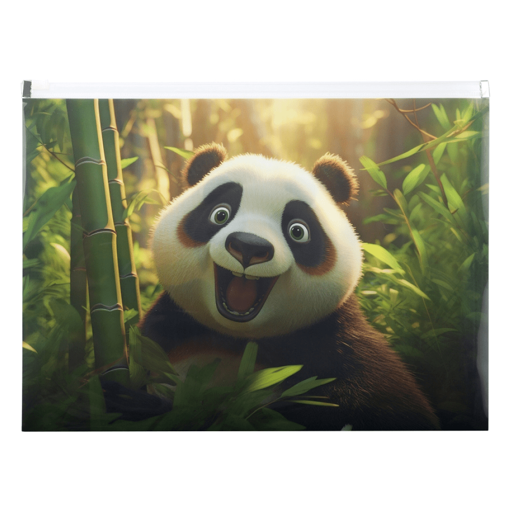 Папка-конверт на молнии "Panda", A4, разноцветный