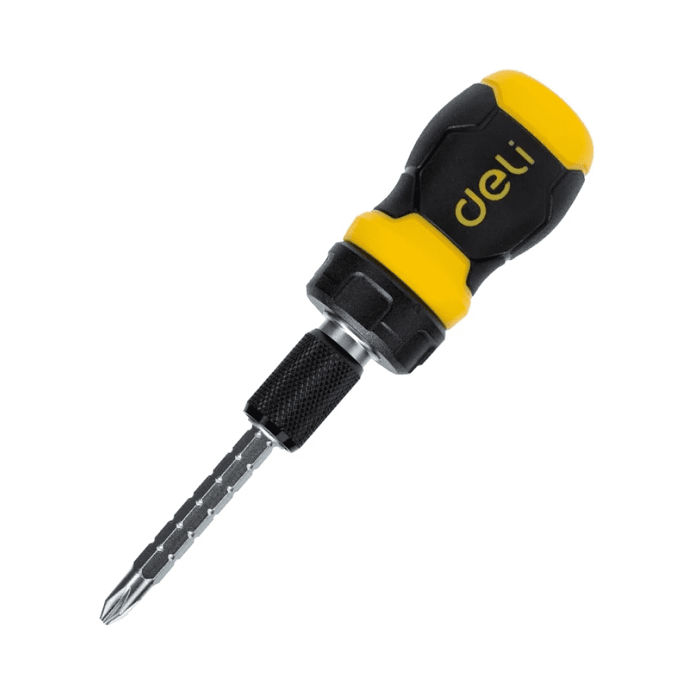 Двухсторонняя отвертка Deli YS EDL626010, с трещоткой, PH2+SL6