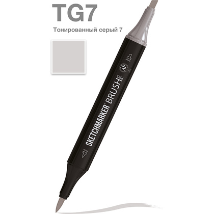 Маркер перманентный двусторонний "Sketchmarker Brush", TG7 тонированный серый 7