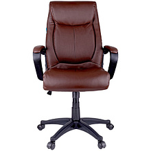 Кресло для руководителя Helmi "HL-E02 Income", экокожа, пластик, коричневый