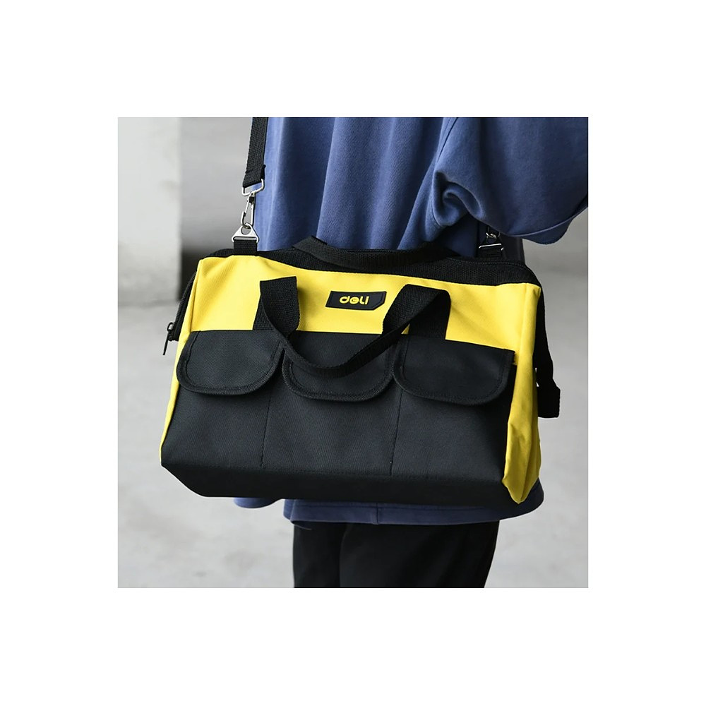 Сумка для инструментов Deli YS EDL430016, 360х180х250 мм, ткань Oxford, черный, желтый - 5