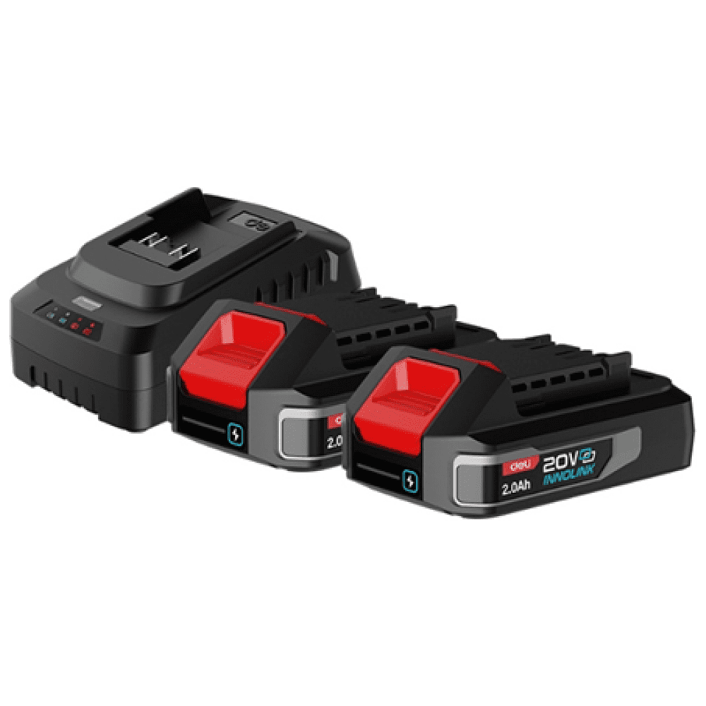 Комплект аккумуляторных батарей и зарядного устройства Deli RS EDE-CM20A2E, 2 АКБ, 2 А/ч, З/У 2А