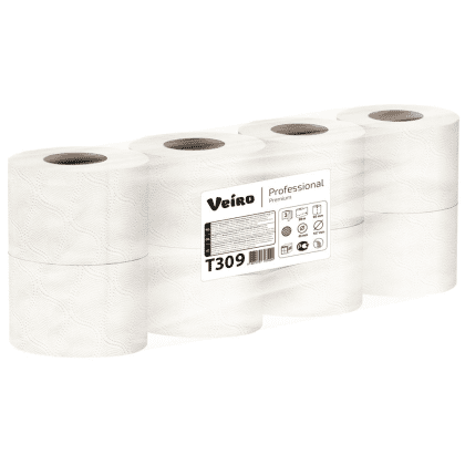 Бумага туалетная Veiro Professional Premium, 3 слоя, 8 рулонов - 7