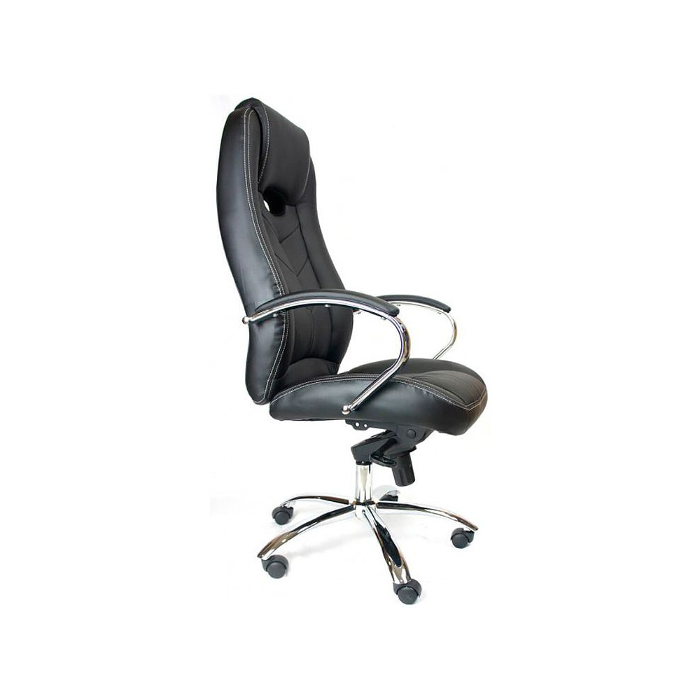 Кресло для руководителя EVERPROF "DRIFT", натуральная кожа, металл, черный - 3