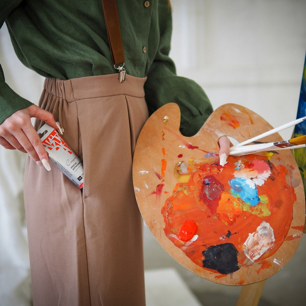 Краски акриловые "Сонет", 213 желтая светлая, 75 мл, туба - 4