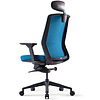 Кресло для руководителя BESTUHL "J1", сетка, ткань, пластик, синий  - 4