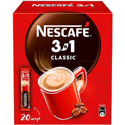 Кофейный напиток "Nescafe" 3в1 классик, растворимый, 14.5 г - 15