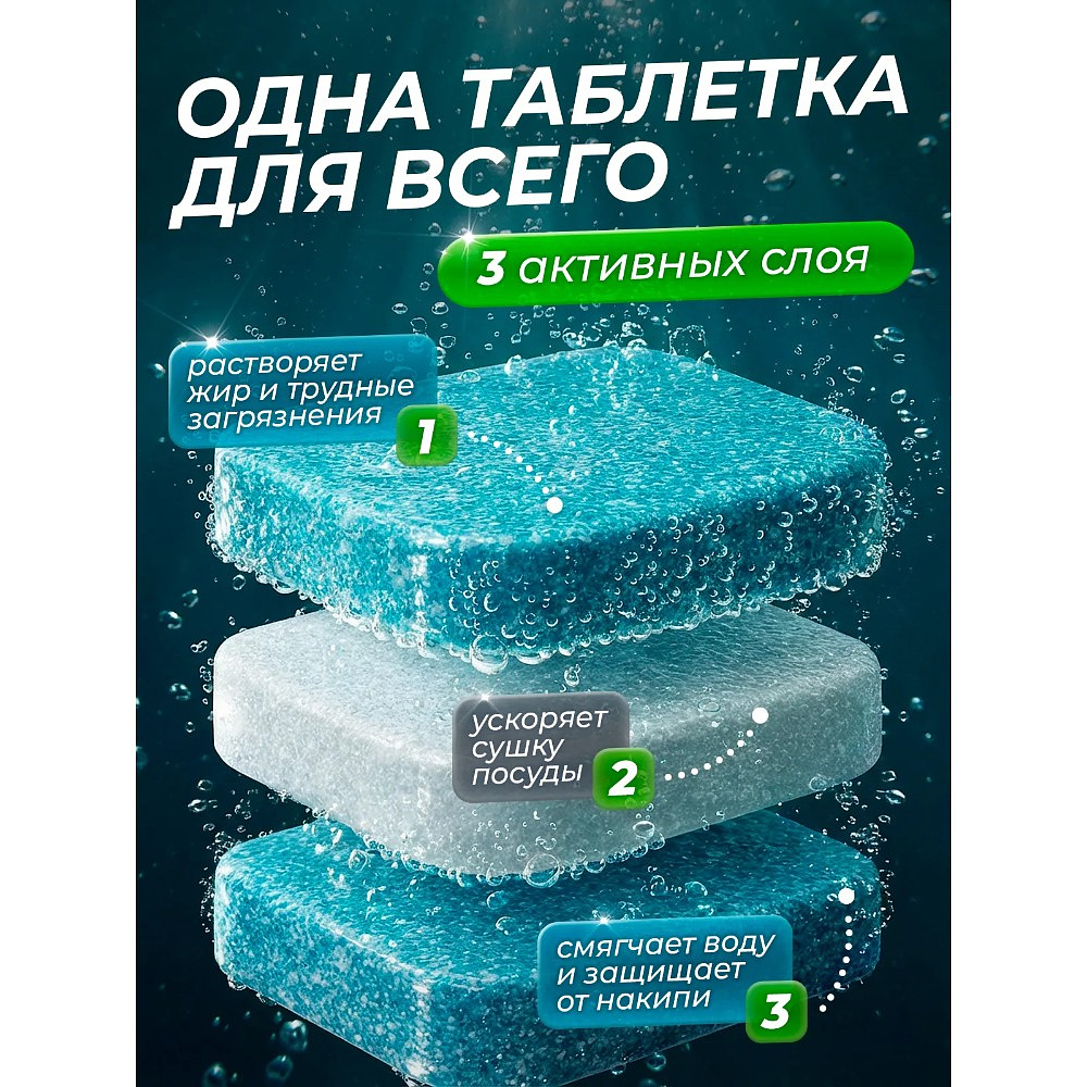 Средство для мытья посуды в посудомоечной машине "CRISPI", экологичные таблетки, 25 шт./уп. - 3