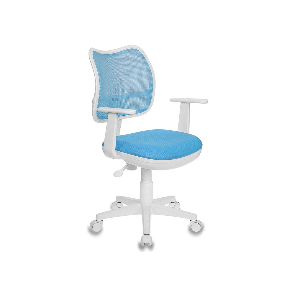 Кресло "Бюрократ CH-W797", сетчатая ткань, пластик, голубой, -50%