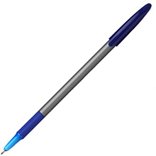 Ручка шариковая "Office Grip", 0.7 мм, серый, стерж. синий