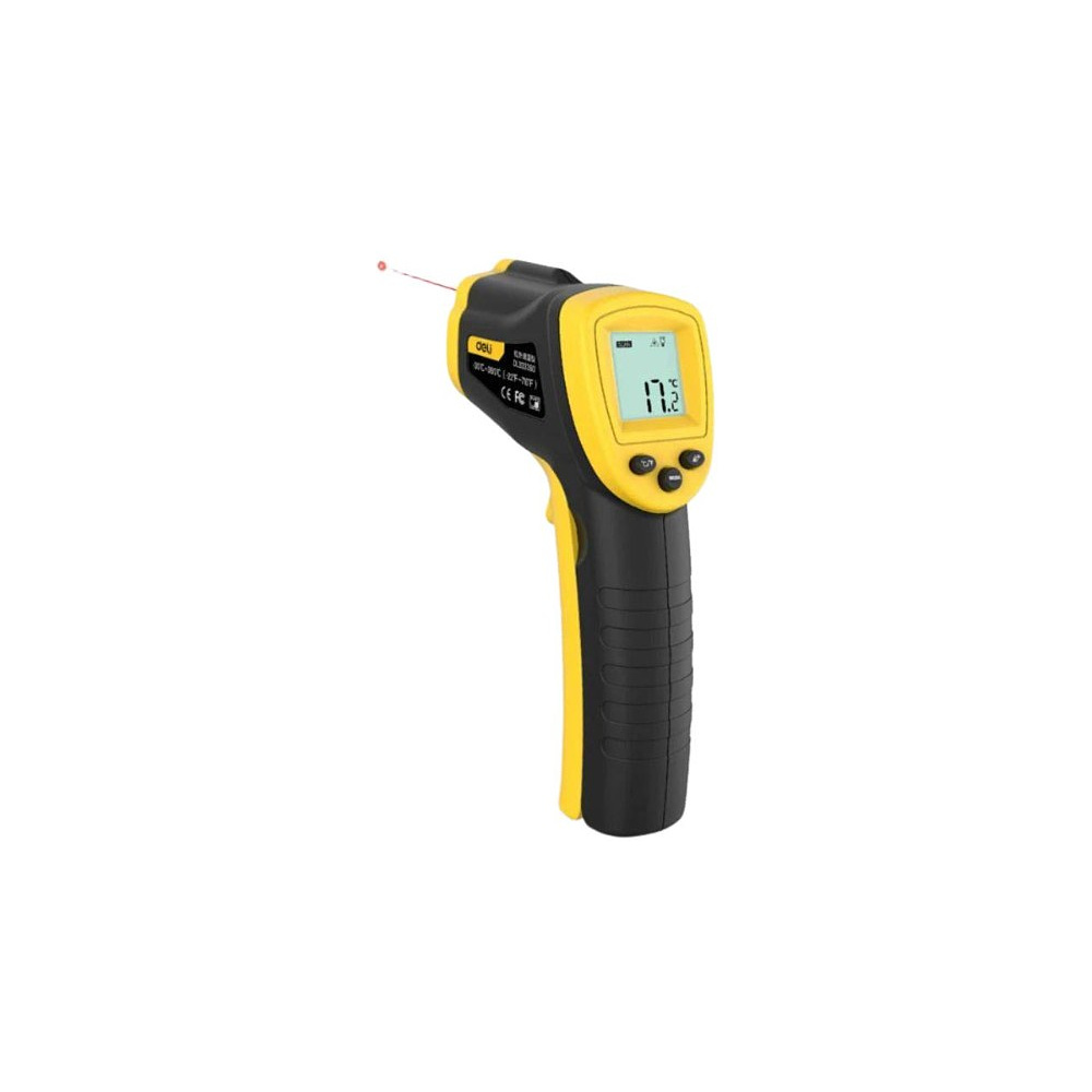 Термометр инфракрасный Deli YS EDL333380, -30-380℃, LCD дисплей, желтый, черный