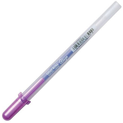 Ручка гелевая "Gelly Roll Glaze", 0.6 мм, прозрачный, стерж. фиолетовый