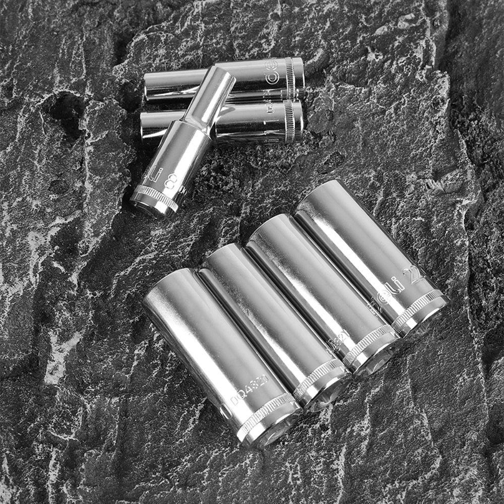 Головка торцевая шестигранная Deli YS EDQ4319 1/2", 19 мм, глубокая,  серебристый - 2