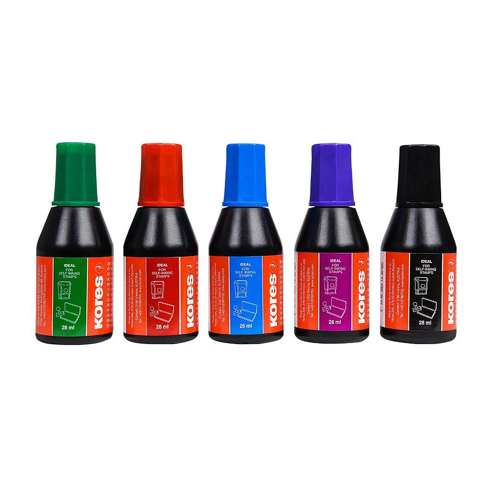 Краска штемпельная "Kores", 28 мл, черный - 2