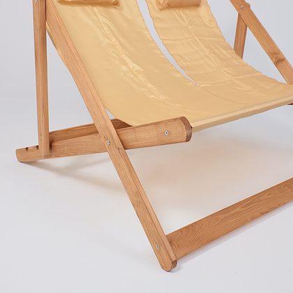 Кресло-шезлонг двойной DYATEL, ткань, бежевый, массив сосны  - 7