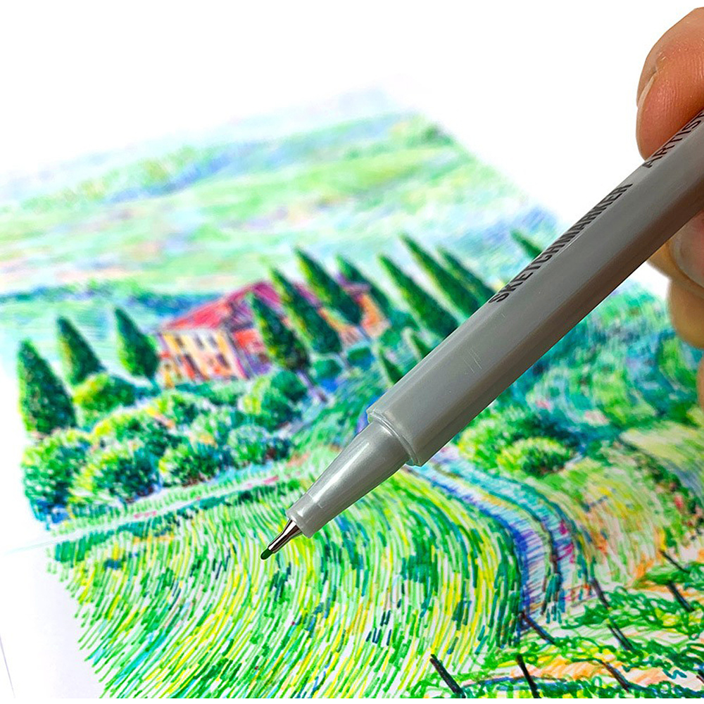 Ручка капиллярная "Sketchmarker", 0.4 мм, серый простой - 3
