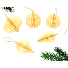 Игрушка бумажная елочная "10888062", 5 шт, бежевый