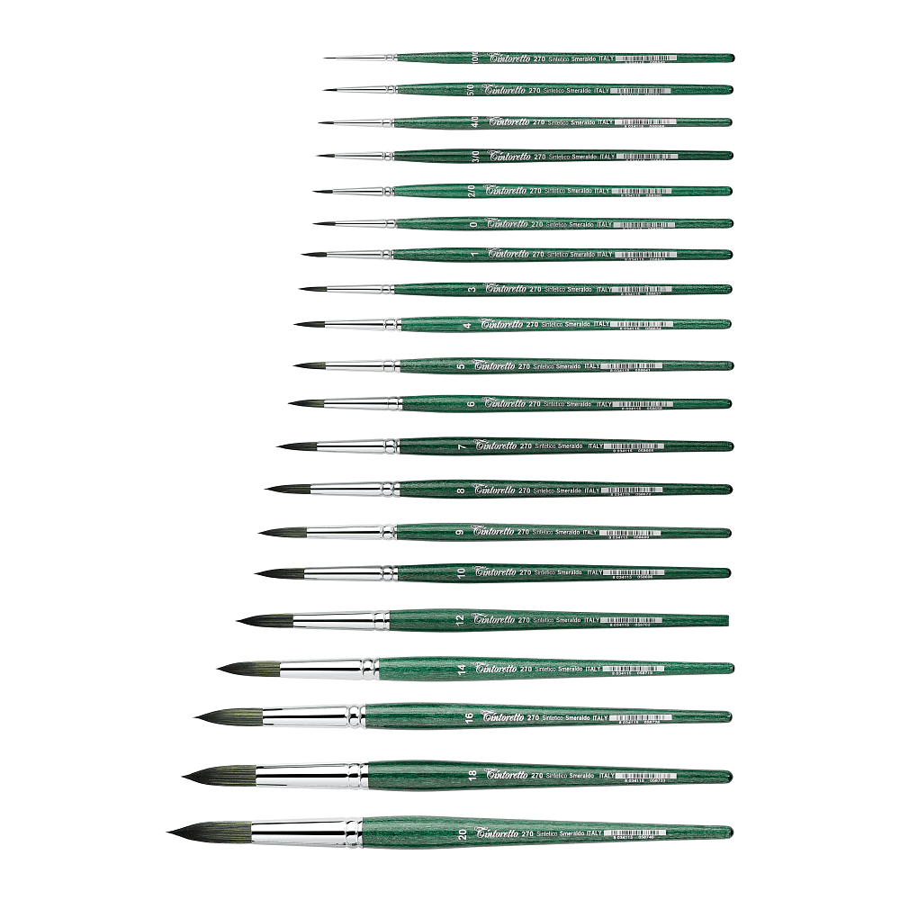 Кисть для рисования "Tintoretto Emerald", синтетика, круглая, №8 - 2