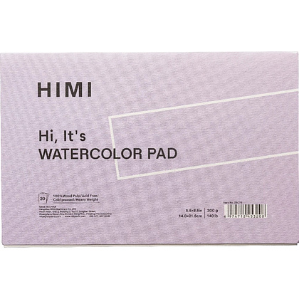 Блок-склейка бумаги для акварели "Himi", 14х21,5 см, 300 г/м2, 20 листов, фиолетовый