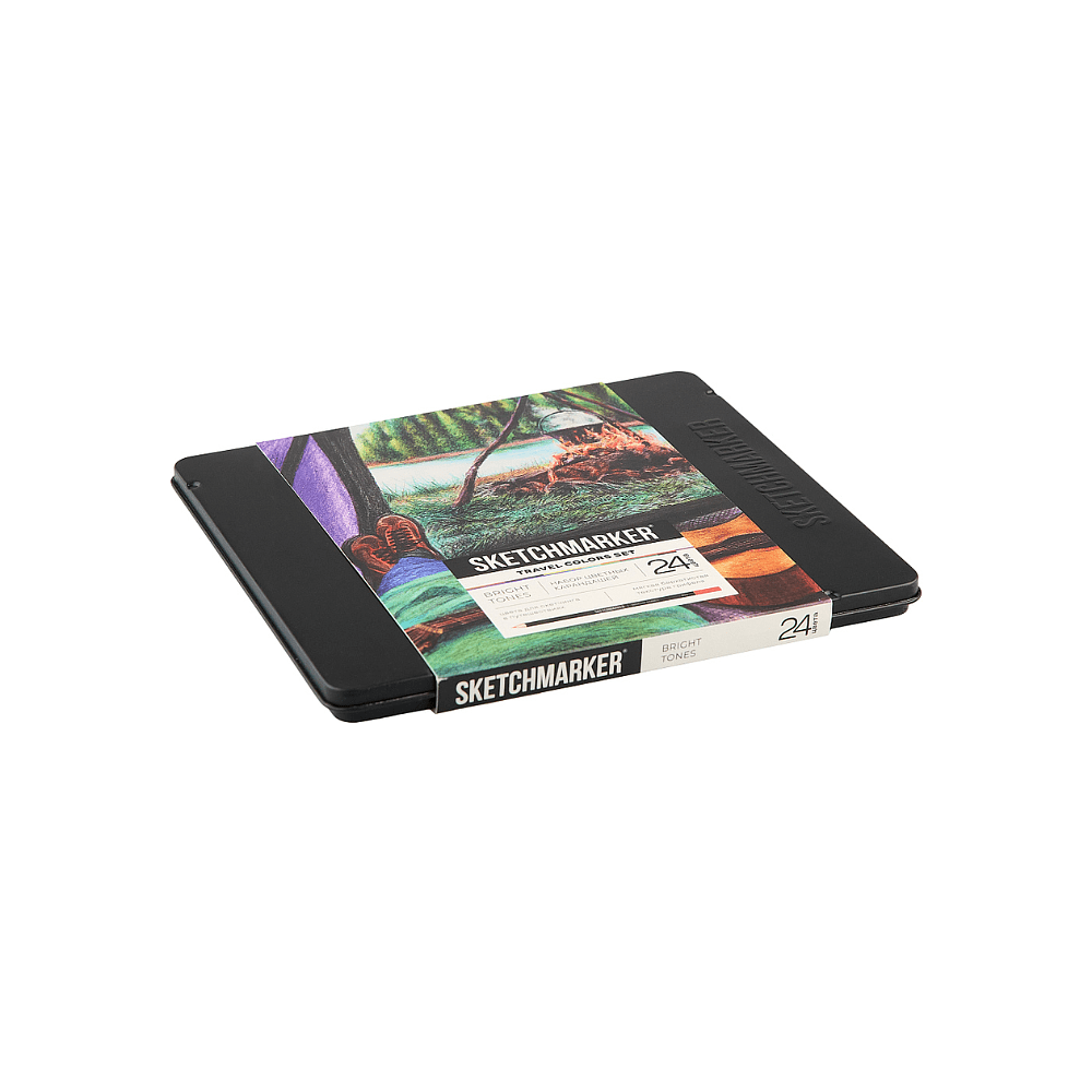 Карандаши цветные "Sketchmarker Путешествия", набор 24 цвета, жестяной пенал. - 3