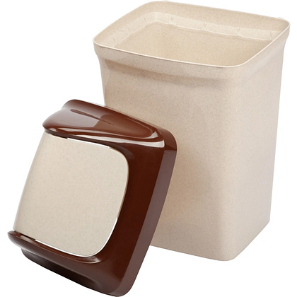 Урна для мусора 25л «СВИНГ», пластик, с крышкой, бежевый мрамор - 3