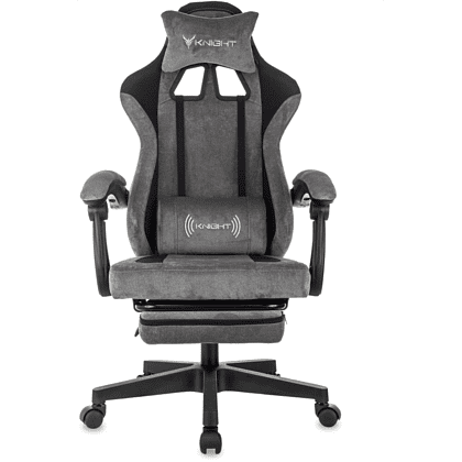 Кресло игровое Бюрократ Knight "Custom/F GR", ткань, пластик, серый, черный - 3