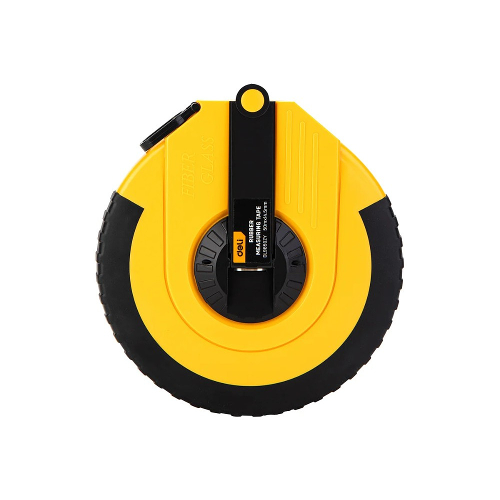 Мерная лента Deli YS EDL9850ZY, 50 м х 14,5 мм, лента фиберглас, пластиковый корпус, желтый, черный - 6