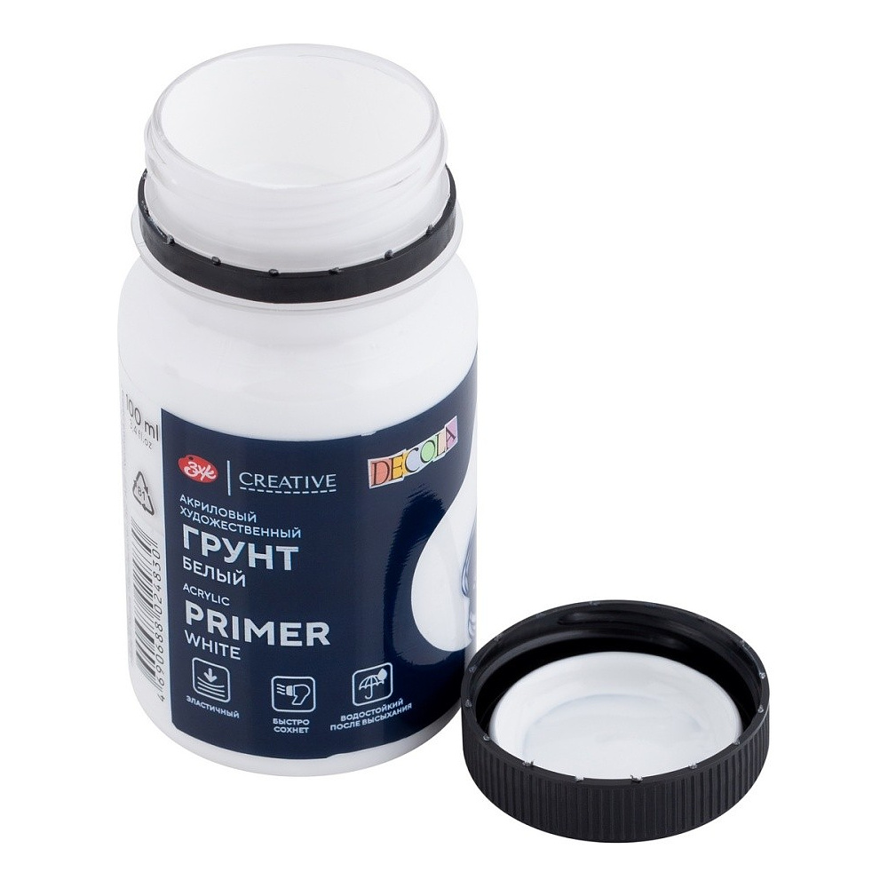 Грунт акриловый "Декола", белый, 100 мл. - 3