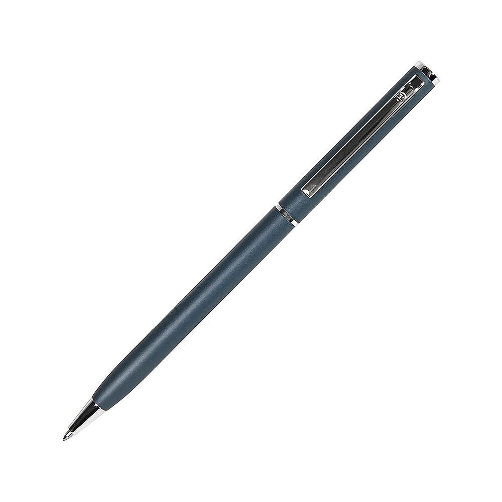 Ручка шариковая автоматическая "Slim 1100", 1.0 мм, сизый, серебристый, стерж. синий