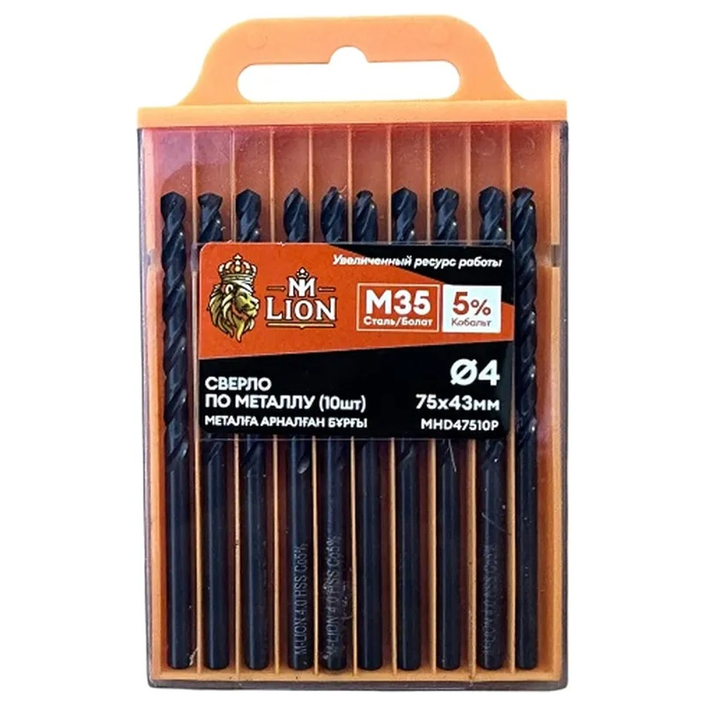 Сверло по металлу M-Lion, MHD47510P, 4,0х75 мм, 10 шт/упак