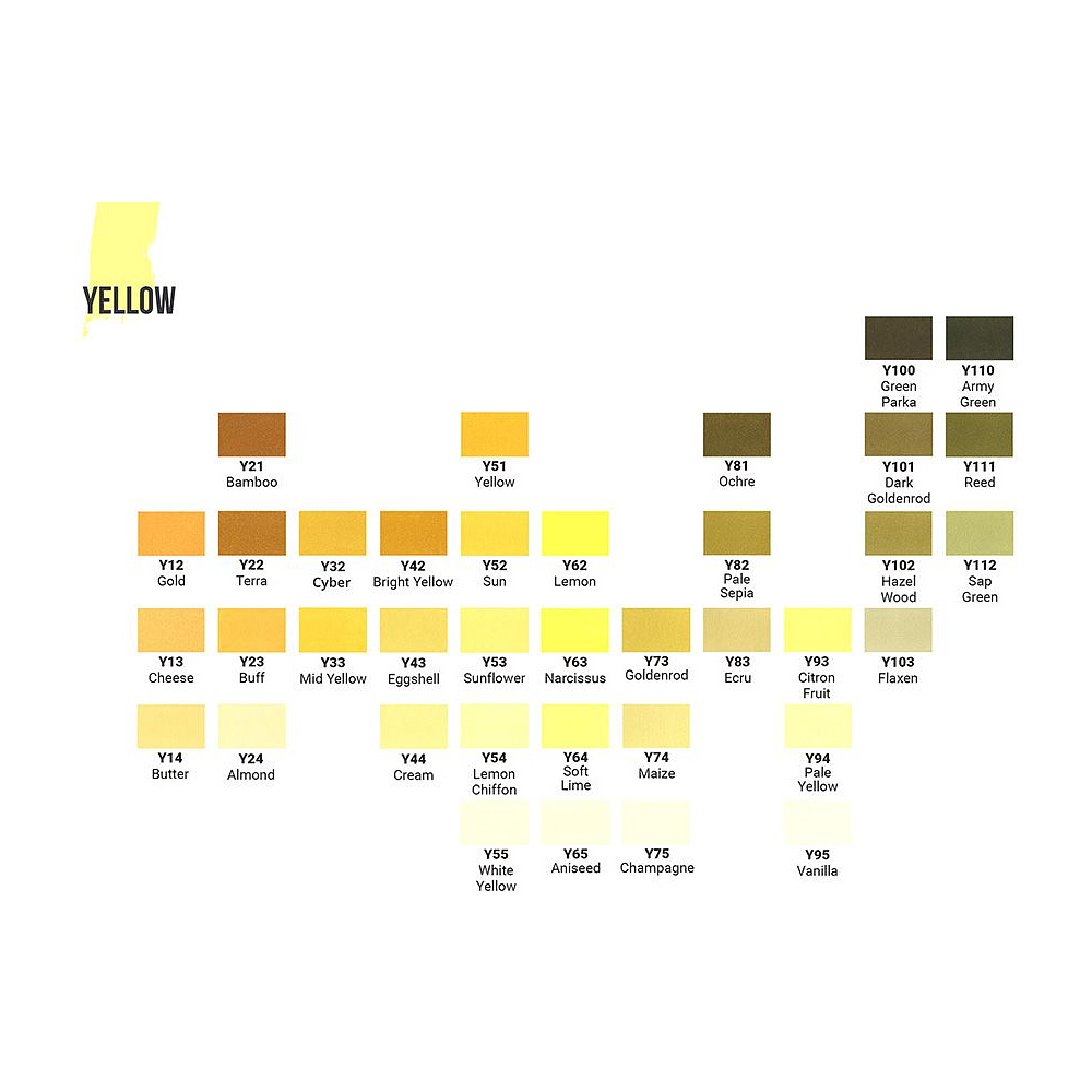 Маркер перманентный двусторонний "Sketchmarker", Y62 желтый лимонный - 2