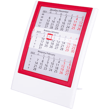 Календарь настольный "9537" 2026-2027, белый, красный - 2